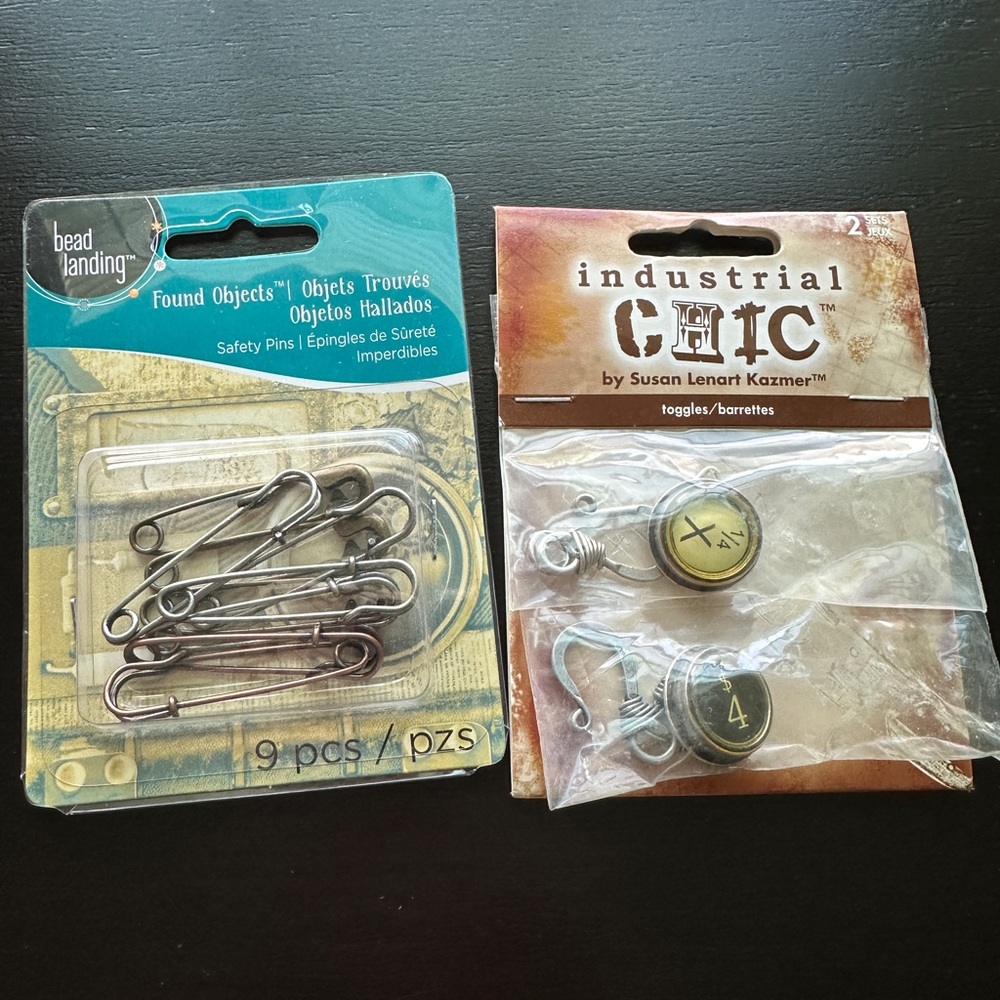 Bead Landing Safety Pins Industrial Chic Toggles Jewelry Making Supplies‎ DIY